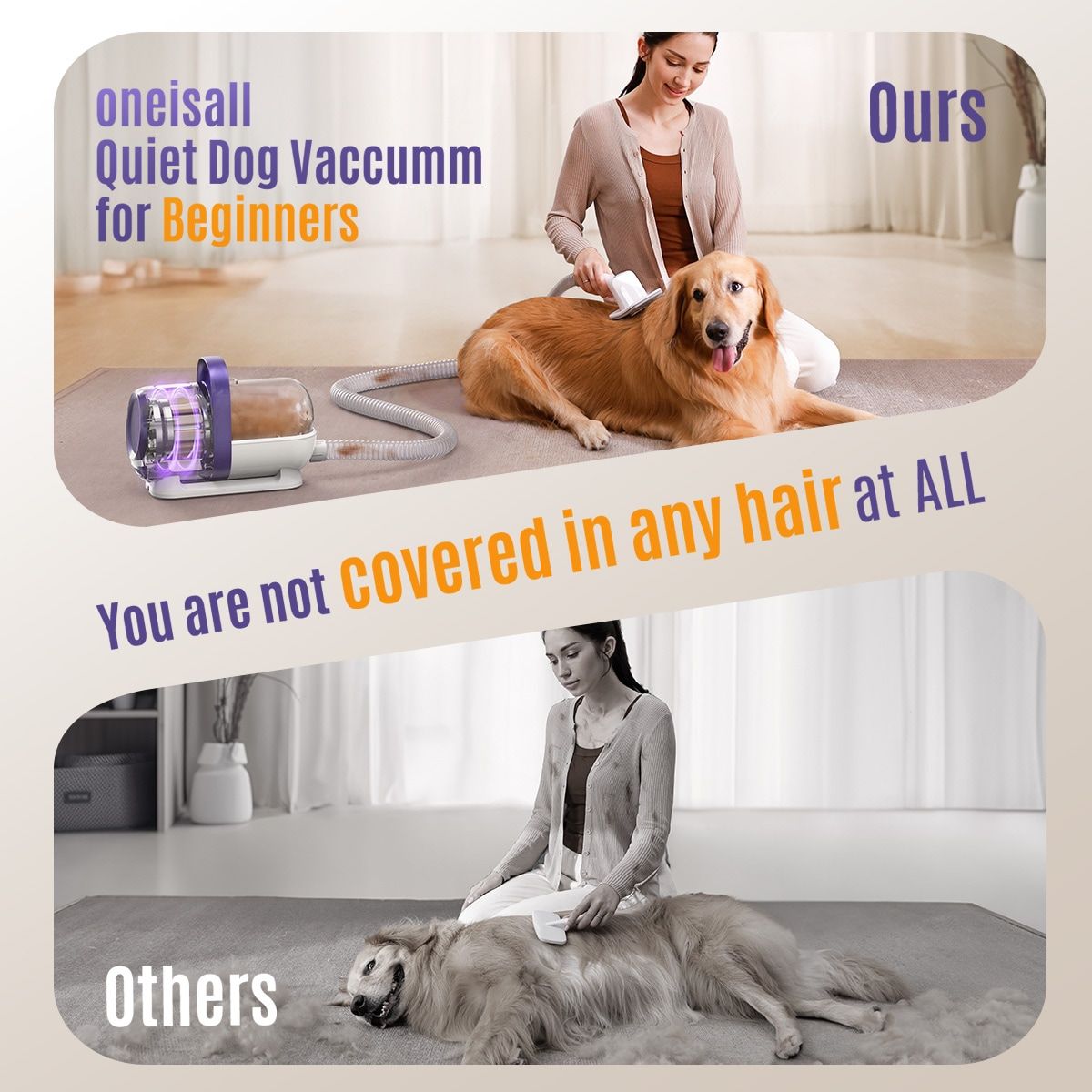 oneisall 4 in 1 Dog Grooming Vacuum Kit CW16016