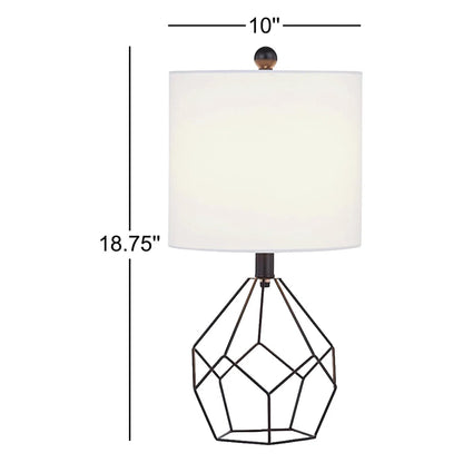 Modern Forged Iron Table Lamp, 19-Inch, Black with Rotary Switch