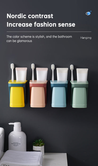Magnetic Toothbrush and Cup Holder for Bathroom