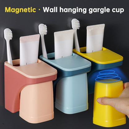 Magnetic Toothbrush and Cup Holder for Bathroom