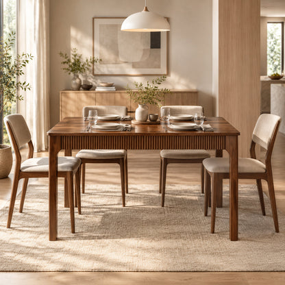 39-Inch Solid Wood Dining Table, Rectangular, Walnut