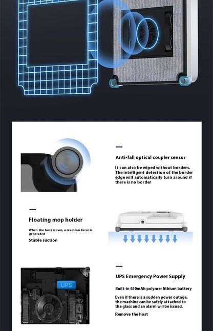 Compact Window Cleaning Robot – Smart Automatic Glass Cleaner
