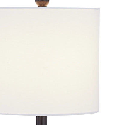 Modern Forged Iron Table Lamp, 19-Inch, Black with Rotary Switch