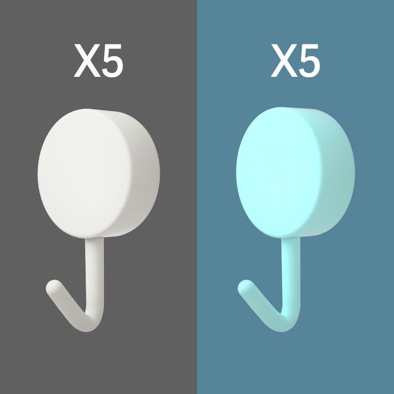 10-Piece Self-Adhesive Wall Hooks for Home Organization