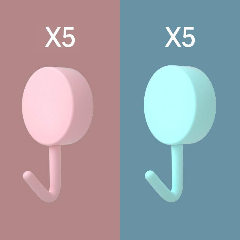 10-Piece Self-Adhesive Wall Hooks for Home Organization