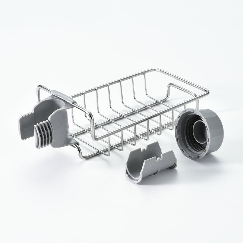 Adjustable Sink Faucet Organizer with Drain Rack
