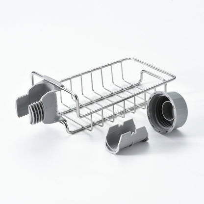 Adjustable Sink Faucet Organizer with Drain Rack