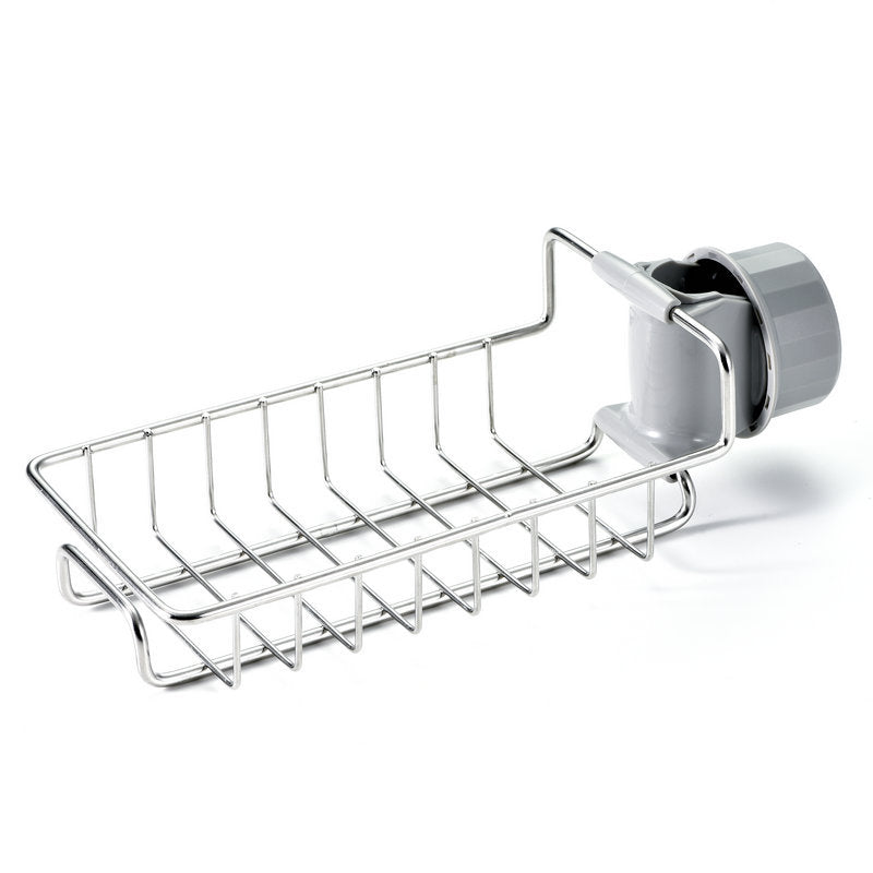 Adjustable Sink Faucet Organizer with Drain Rack