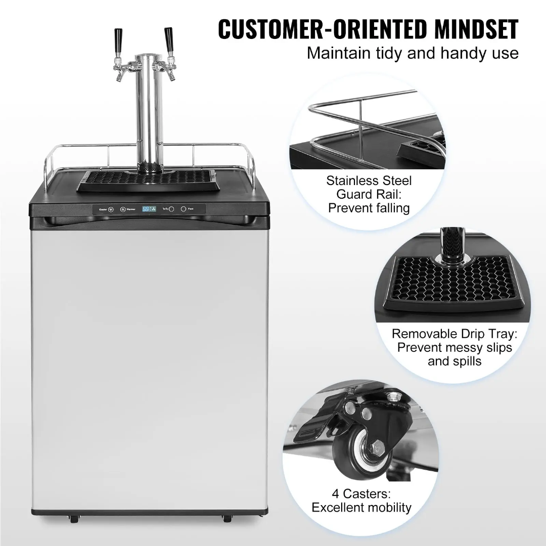 Kegerator With Dual Draft Dispensers US