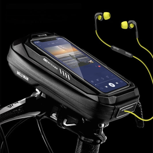 Bicycle Touchscreen Front Frame Bag Phone Case With Double Zippers Cycling Bike Accessories Bike Bag Bike Phone Bag Bike Pouch Bicycle Front Frame Bag Waterproof Top Tube Handlebar Bag Bike Phone Mount Bag Cycling Storage Bag