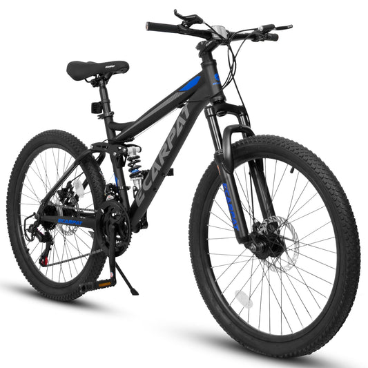 24-Inch TrailX Youth & Adult Mountain Bike – 21-Speed, Black