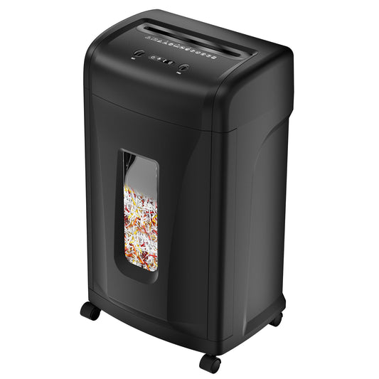 Large Commercial Heavy Duty 22-Sheet High Security Paper Shredder with Cross-Cut - Black