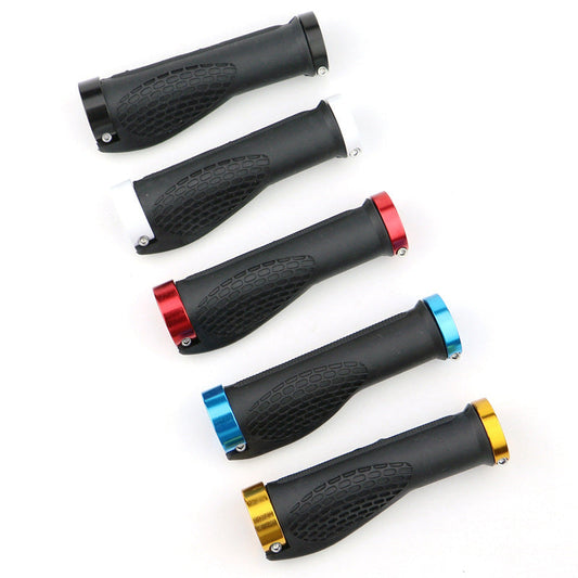 Bicycle Handlebars Mountain Bike Aluminum Alloy Bilateral Lock Anti-Skid Handlebars Riding Rubber Meat Ball Handlebars Vice Handle