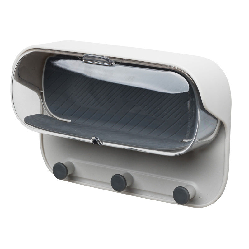 Wall-Mounted Bathroom Storage Box with Protective Lid