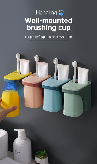 Magnetic Toothbrush and Cup Holder for Bathroom
