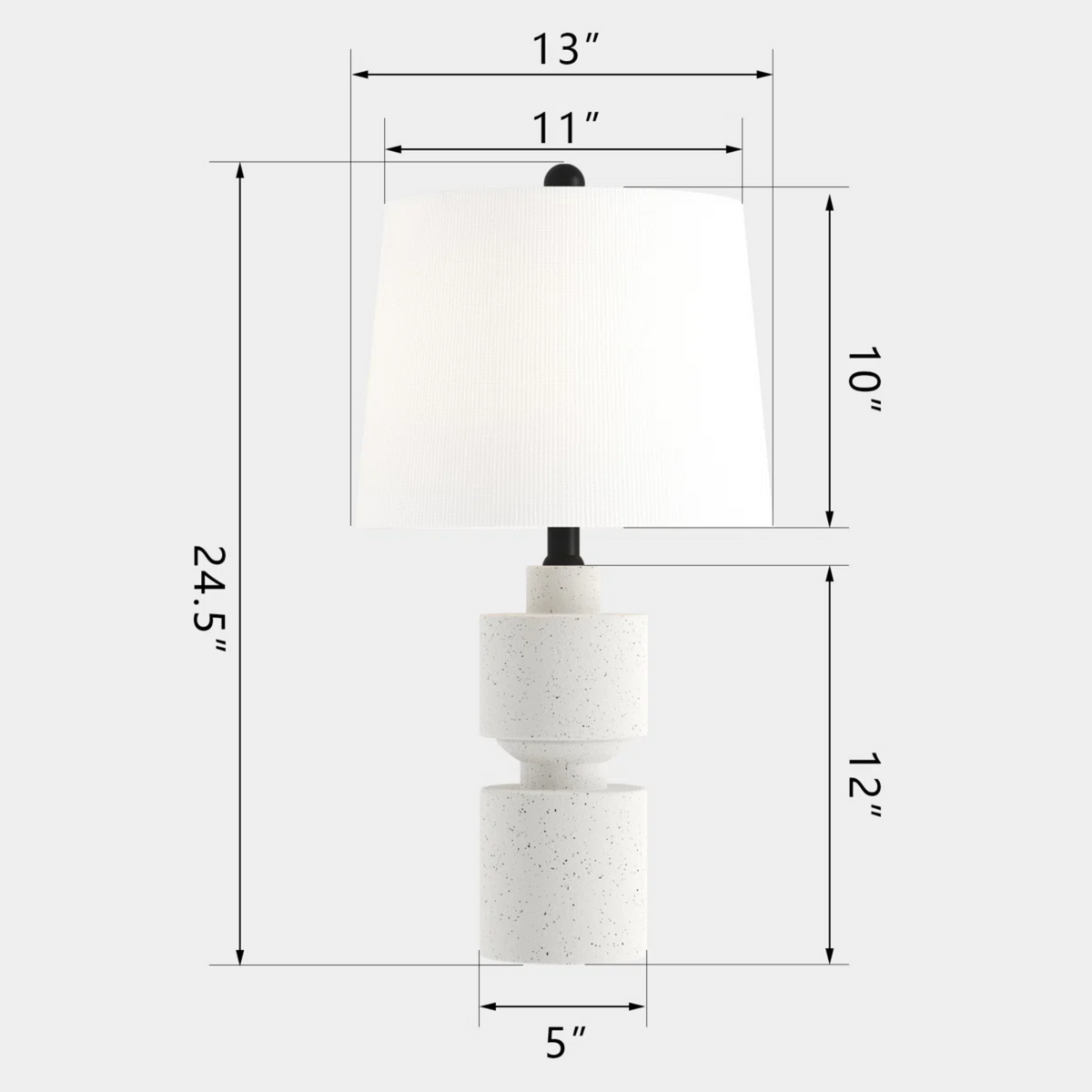 24.5-Inch Modern Farmhouse Table Lamp, Beige Resin