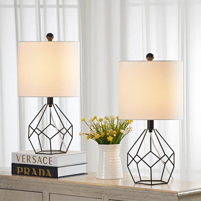 Modern Forged Iron Table Lamp, 19-Inch, Black with Rotary Switch