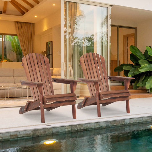 Wooden Folding Adirondack Chairs – Set of 2