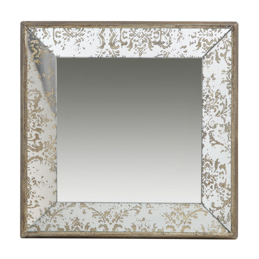 Antique Rectangle Mirror with Floral Accents