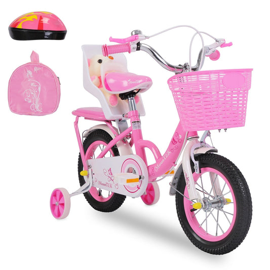 12-Inch Kids' Carbon Steel Bicycle with Helmet, Backpack & Training Wheels