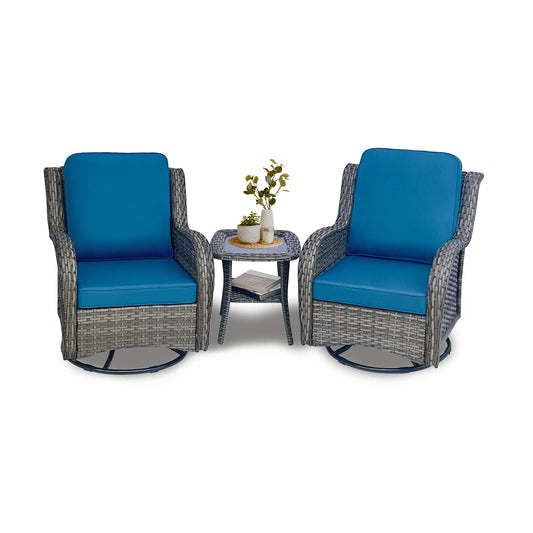 3-Piece Wicker Outdoor Sectional Conversation Set