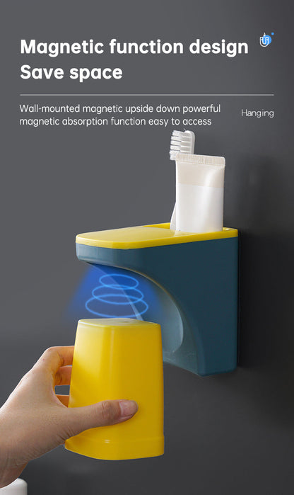 Magnetic Toothbrush and Cup Holder for Bathroom