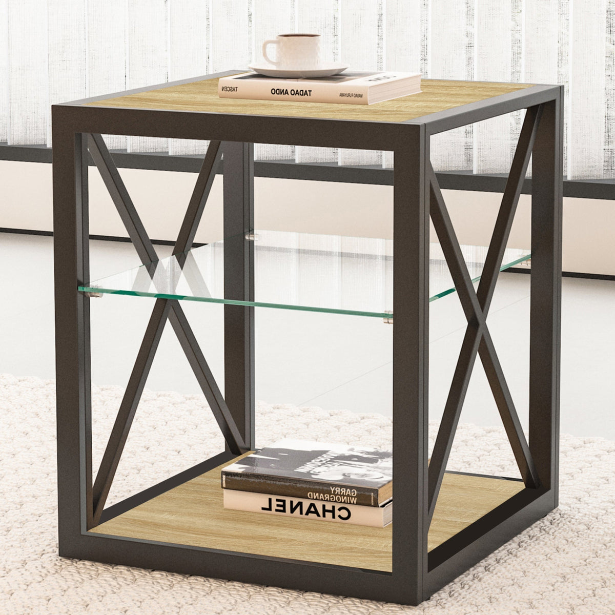 1 Piece Modern End Table Nightstand for Bedroom & Living Room