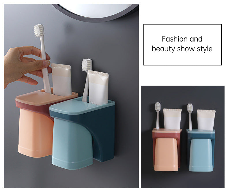 Magnetic Toothbrush and Cup Holder for Bathroom
