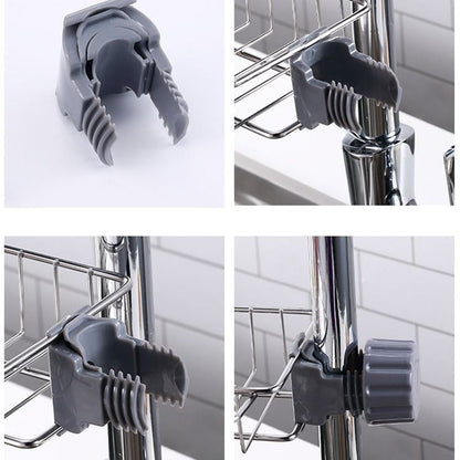 Adjustable Sink Faucet Organizer with Drain Rack