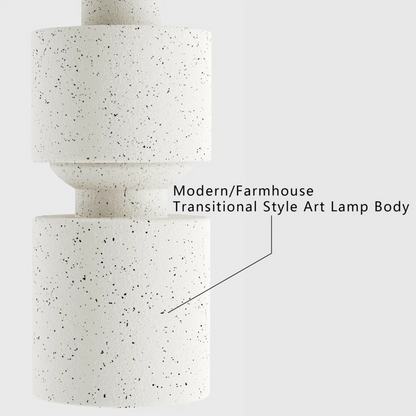 24.5-Inch Modern Farmhouse Table Lamp, Beige Resin