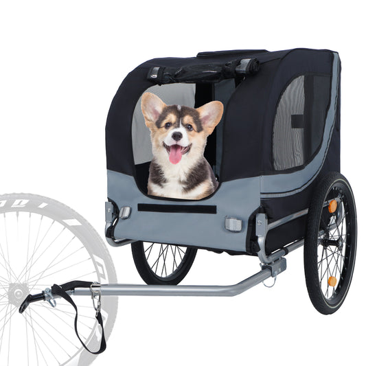 Large Folding Bike Trailer for Dogs – 66LB Capacity All-Terrain Pet Carrier
