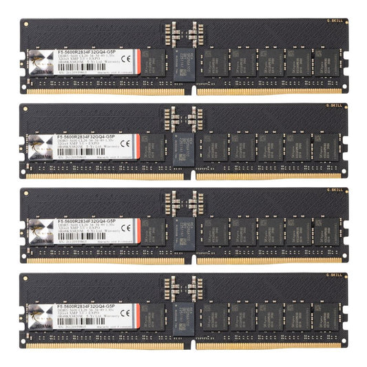 G Skill G5p 128gb 4x32gb DDR5 5600 Pc5 44800 Cl28 Quad Channel Ecc Registered Memory Kit Intel Xmp 3 0 Workstation RAM Black