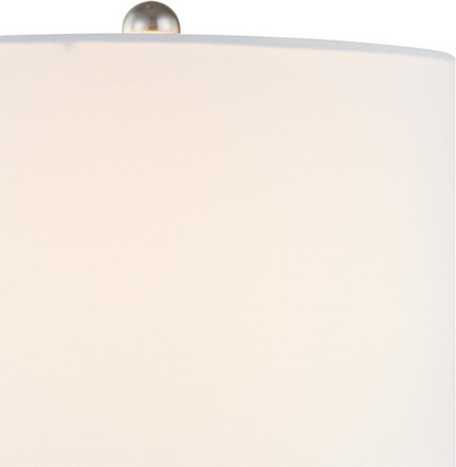Modern Glass Table Lamps Set of 2, 23.25-Inch Nickel with Clear Bubble Glass, 3-Way Dimmable