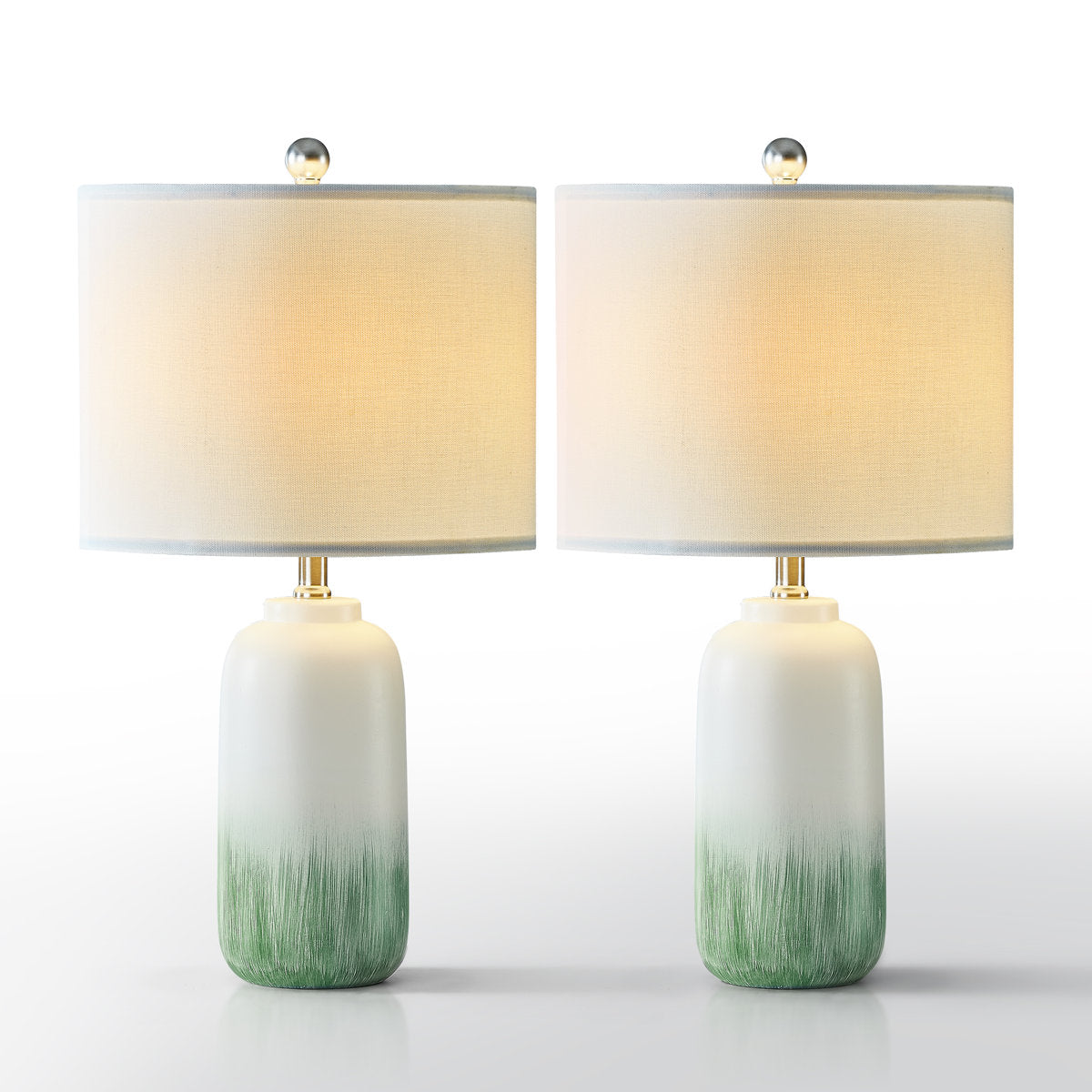 23-Inch Modern Green Ceramic Table Lamp