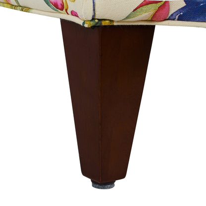 Paradise Upholstered Arm Chair, Off-White Floral, Beige Fabric