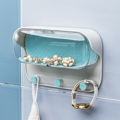 Wall-Mounted Bathroom Storage Box with Protective Lid