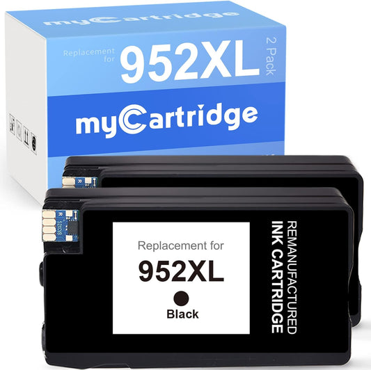 myCartridge Compatible Remanufactured HP 952XL Ink Cartridge 2-Pack (Black) | OfficeJet Pro 7720 7730 7740 8200 8210 8216 8218 8700 8710 8714 8715 8716 8717 8718 8719 8720 8724 8725 8726 8727 8728 8730 8732M 8734 8735 8736 8740 | 2000 Pages High Yield