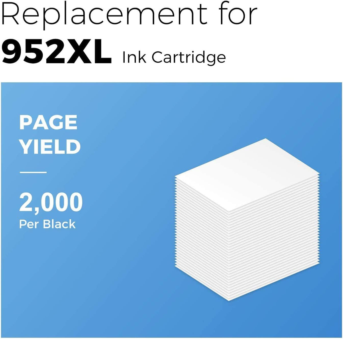 myCartridge Compatible Remanufactured HP 952XL Ink Cartridge 2-Pack (Black) | OfficeJet Pro 7720 7730 7740 8200 8210 8216 8218 8700 8710 8714 8715 8716 8717 8718 8719 8720 8724 8725 8726 8727 8728 8730 8732M 8734 8735 8736 8740 | 2000 Pages High Yield