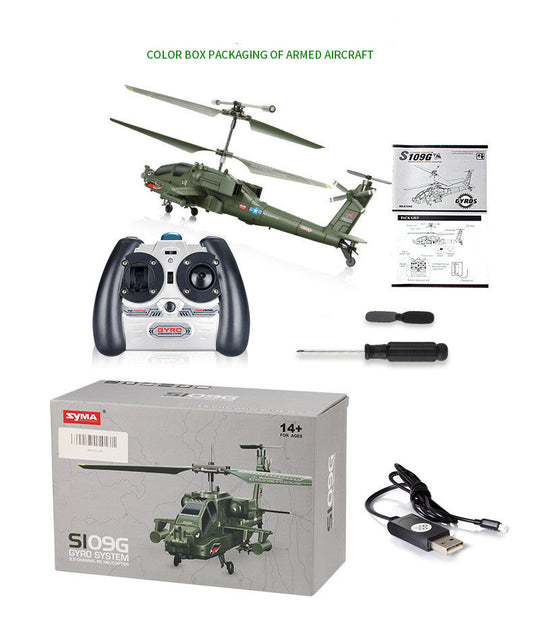 Apache-Style RC Helicopter Toy – Compact Fighter Aircraft