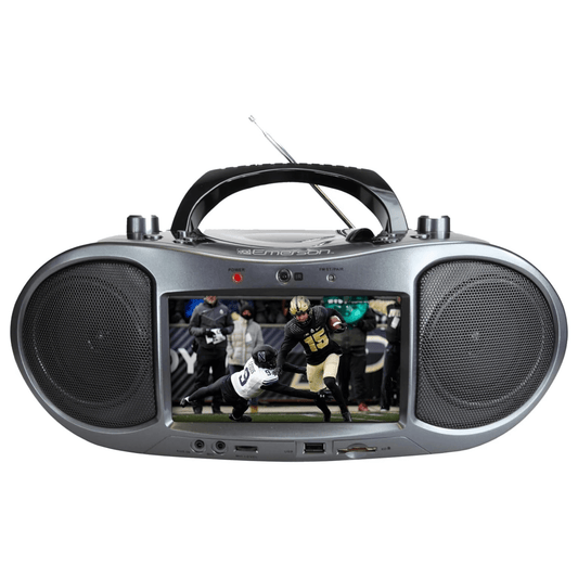 Emerson 7” Bluetooth DVD Boombox with HD-INPUT AM/FM Radio and Stereo Speakers