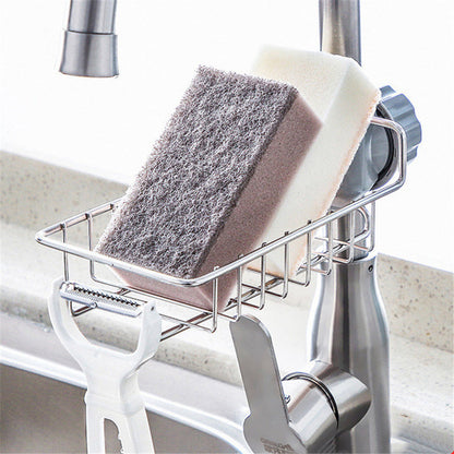 Adjustable Sink Faucet Organizer with Drain Rack