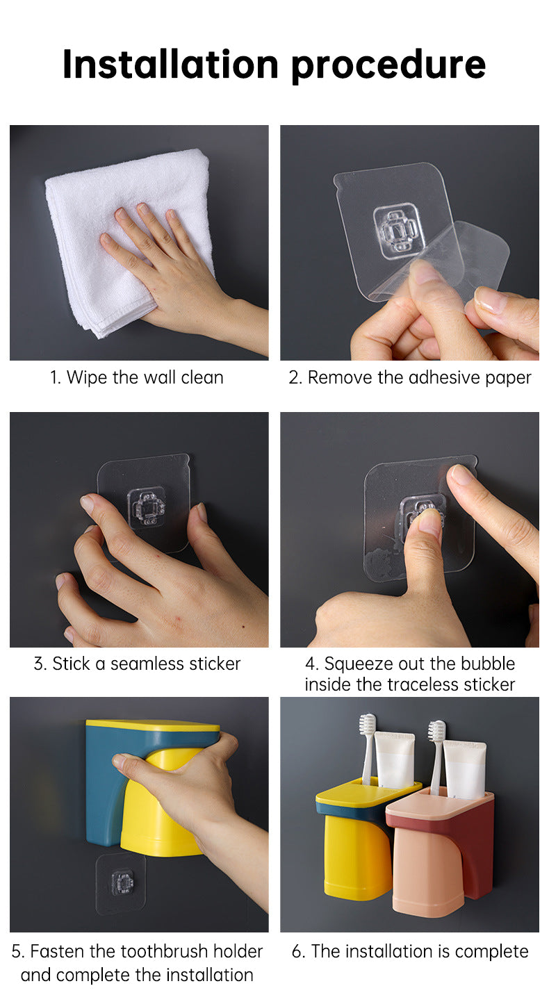 Magnetic Toothbrush and Cup Holder for Bathroom