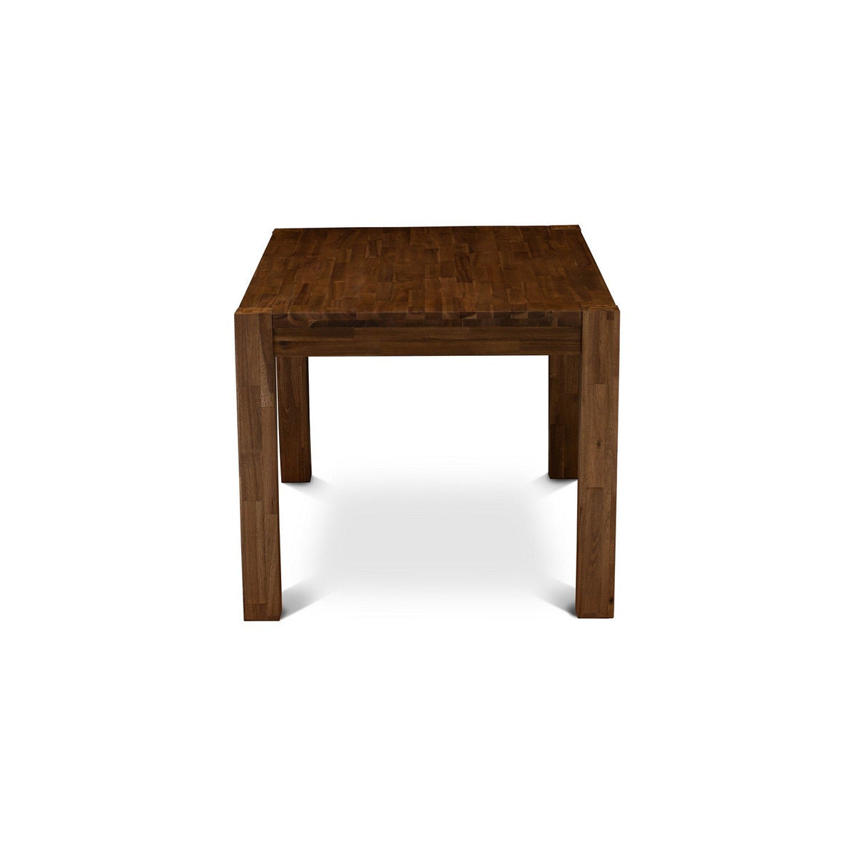 5-Piece Antique Walnut Dining Set with 4 Doeskin Linen Chairs