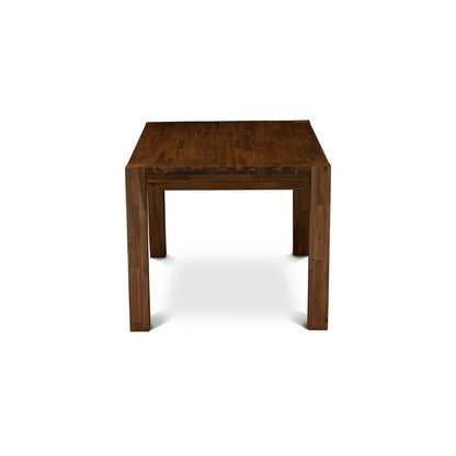 5-Piece Antique Walnut Dining Set with 4 Doeskin Linen Chairs
