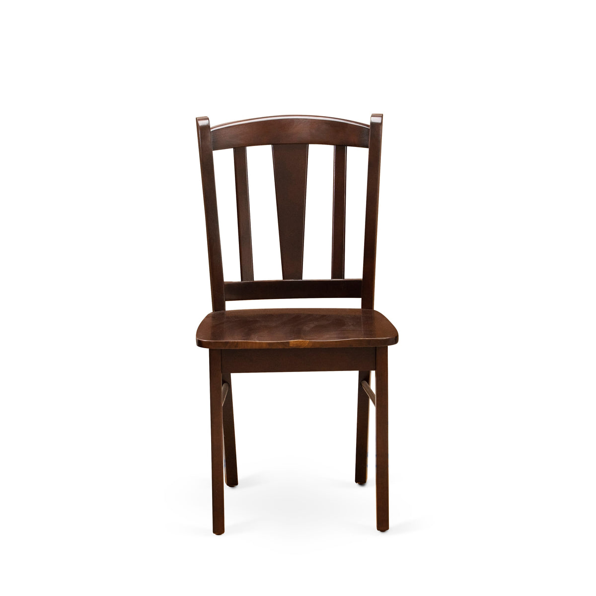 3-Piece Mahogany Dining Set with Round Table & 2 Slat-Back Chairs