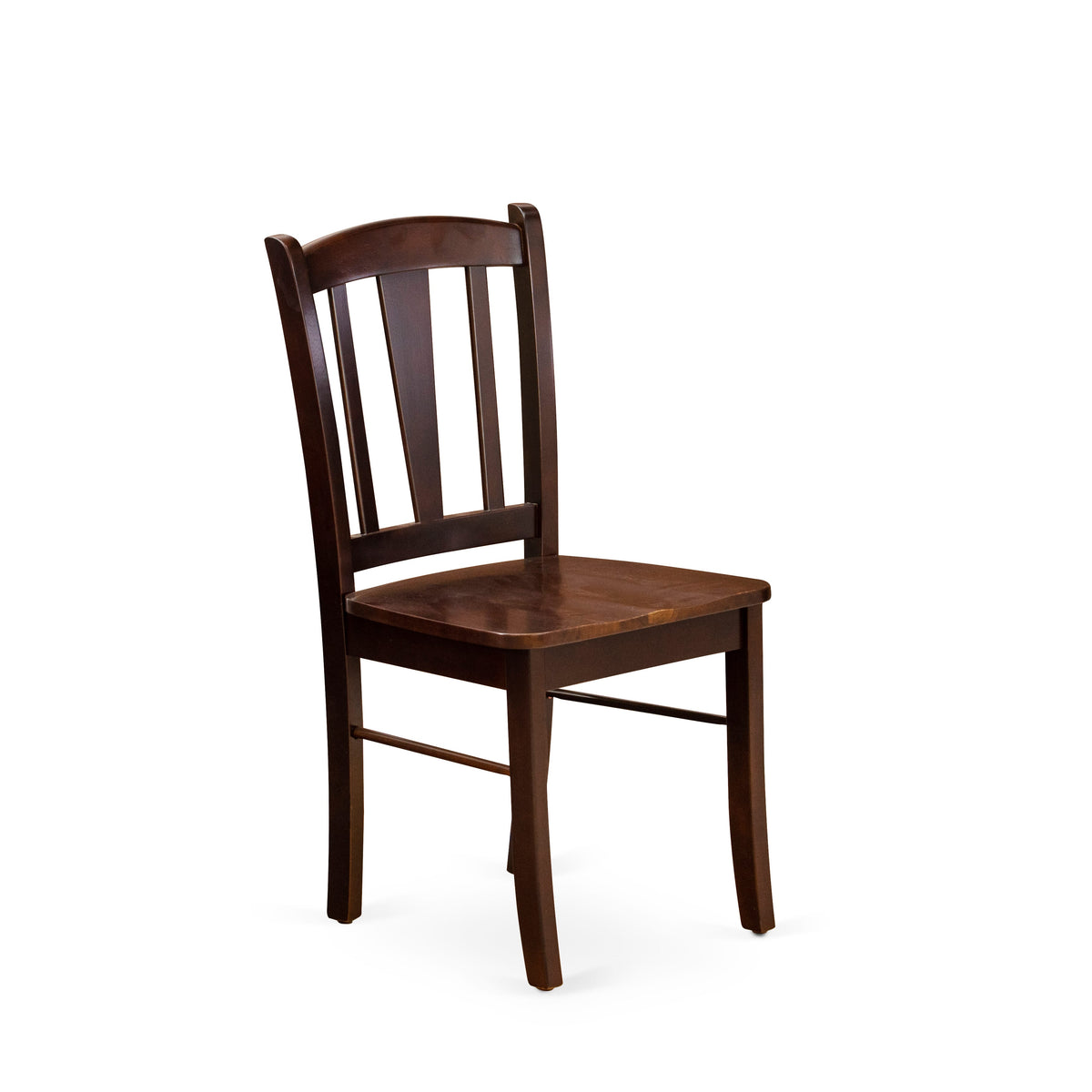 3-Piece Mahogany Dining Set with Round Table & 2 Slat-Back Chairs