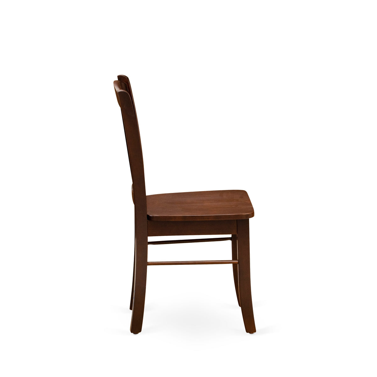 3-Piece Mahogany Dining Set with Round Table & 2 Slat-Back Chairs