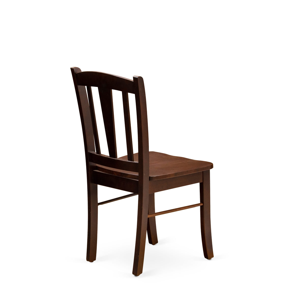 3-Piece Mahogany Dining Set with Round Table & 2 Slat-Back Chairs