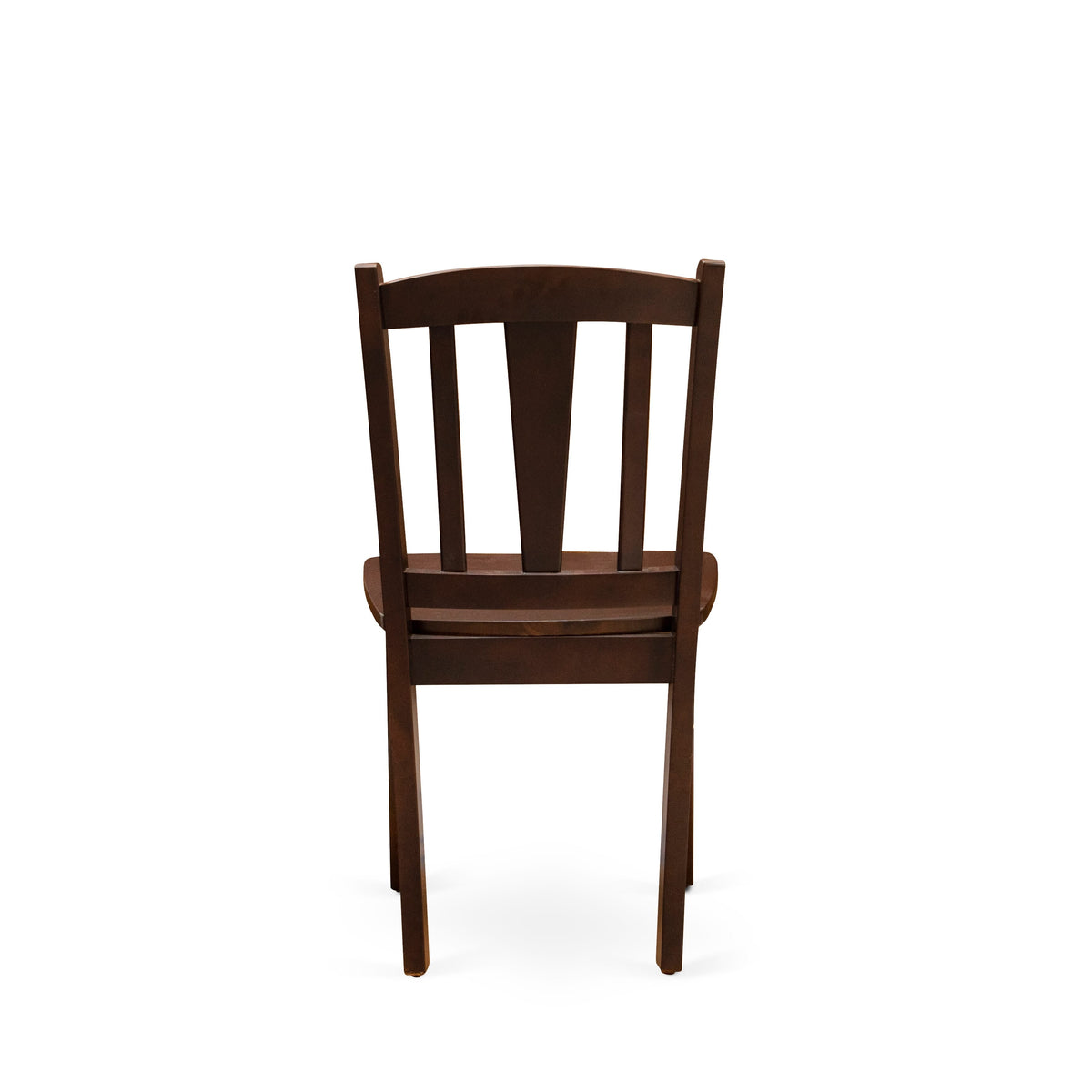 3-Piece Mahogany Dining Set with Round Table & 2 Slat-Back Chairs