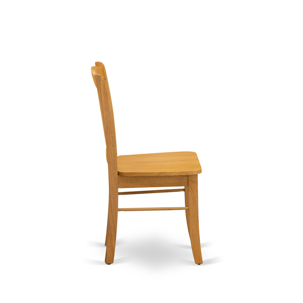 3-Piece Oak Dining Set with Round Table & 2 Slat-Back Chairs